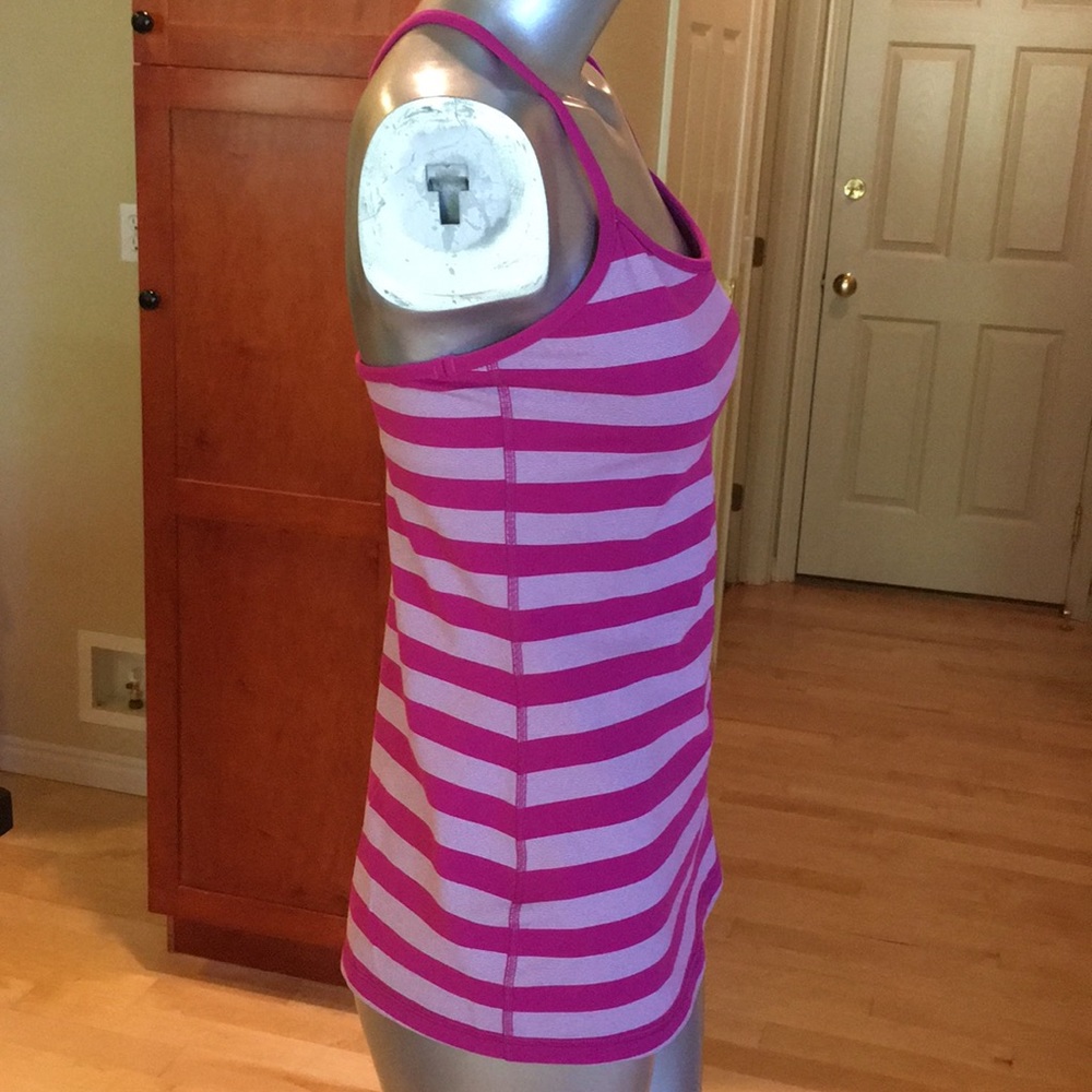 Lululemon Power Y Tank *Luon Micro Macro Stripe Raspberry / Raspberry - Picture 6 of 12